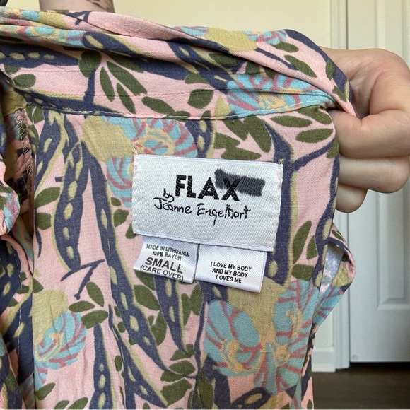 Flax maxi dress button up size small - Picture 6 of 6